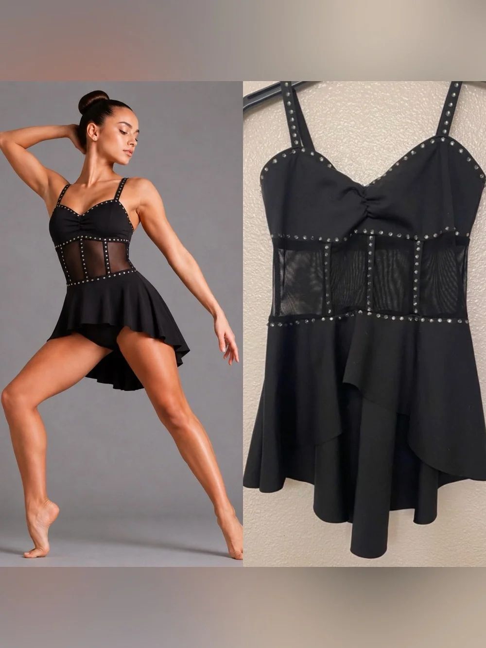 Kelle custom solo dance costume 2 piece top contemporary jazz LA BELLE 2952 LC